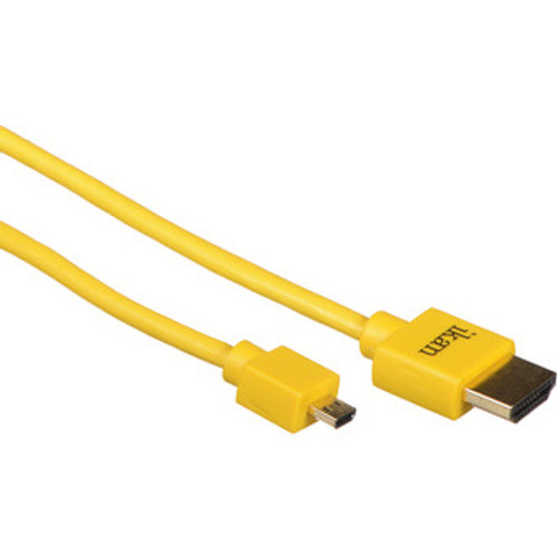 ikan Yellow Micro-HDMI to HDMI High-Speed Slim Cable - 1.5'