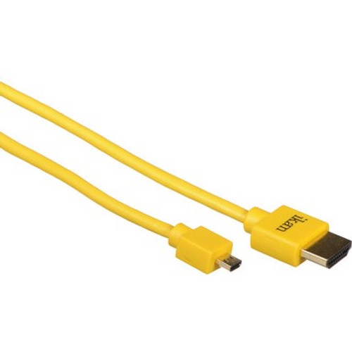 ikan Yellow Micro-HDMI to HDMI High-Speed Slim Cable - 3'